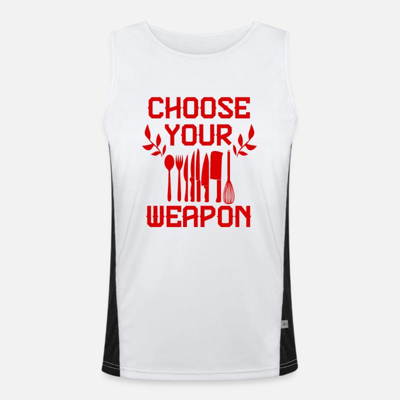 waffe kochen Funktionelles Kontrast-Tank Top für Männer 