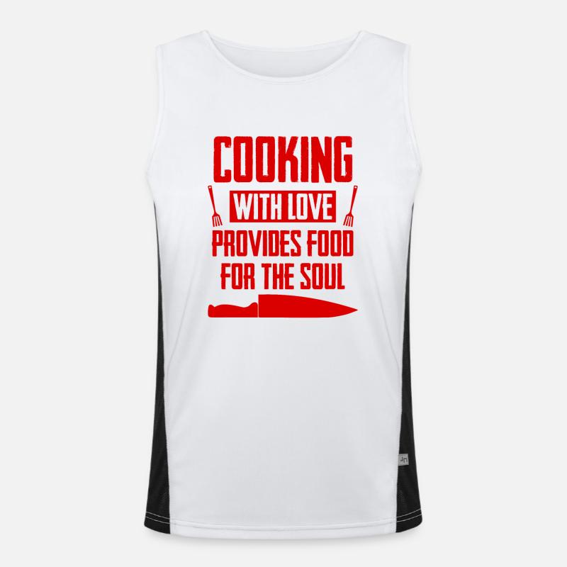 kochen mit liebe Funktionelles Kontrast-Tank Top für Männer 