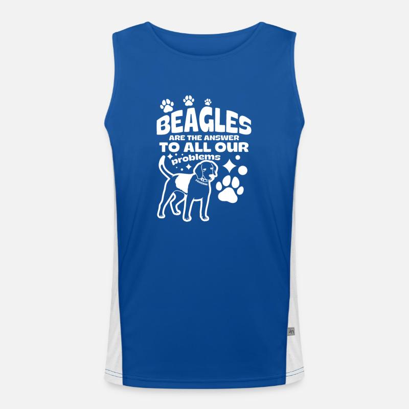 Beagle britischer Hund Geschenkidee Funktionelles Kontrast-Tank Top für Männer 