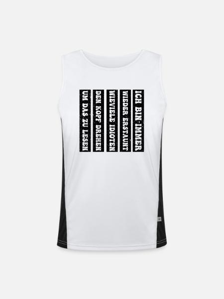 Ich Bin Immer Wieder Erstaunt - Funktionelles Kontrast-Tank Top für Männer  - Weiß/Schwarz - Vorne