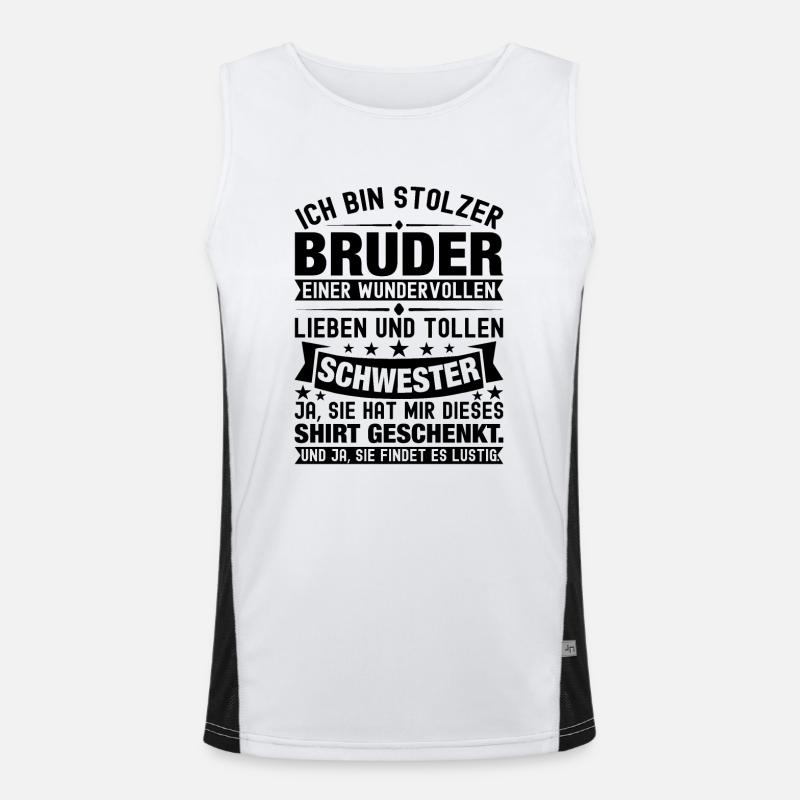 Ich Bin Stolzer Bruder Einer Wonderful Schwester Funktionelles Kontrast-Tank Top für Männer 
