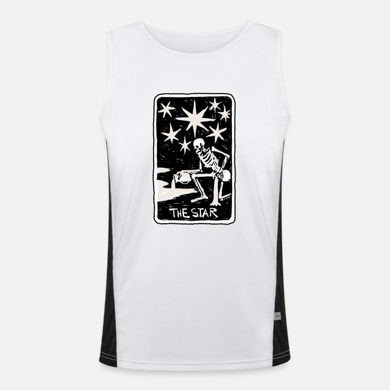 The Star Skeleton Skull Tarot Card Funktionelles Kontrast-Tank Top für Männer 