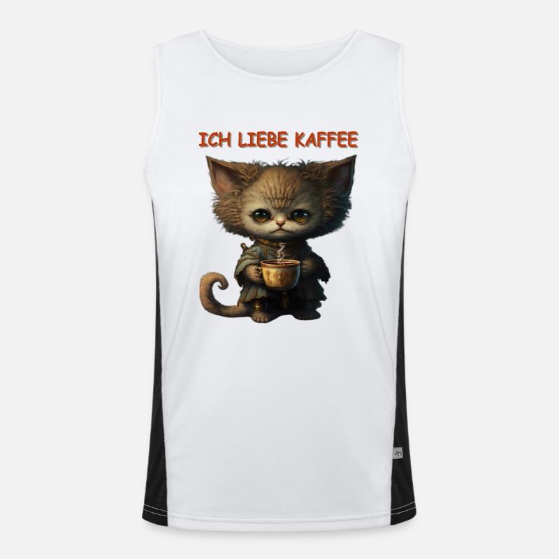 Ich liebe Kaffee Funktionelles Kontrast-Tank Top für Männer 