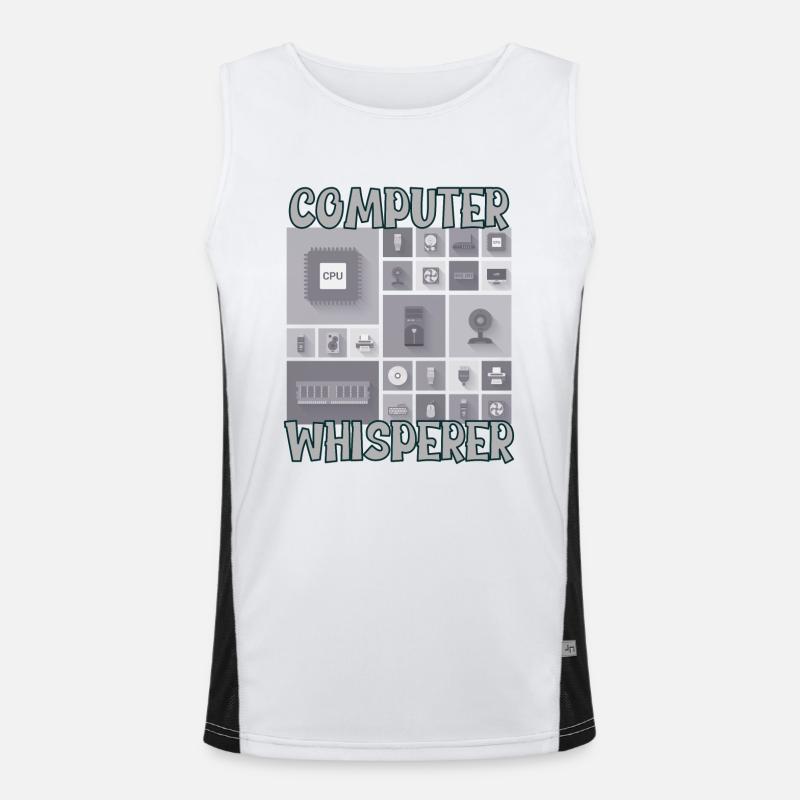 Computer Whisperer Support technique informatique Nerds Geeky Débardeur respirant contrasté Homme 