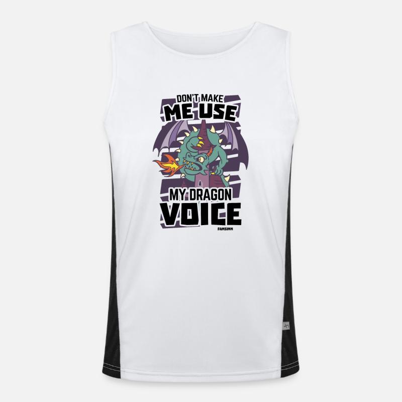 Don't Make Me Use My Dragon Voice Funktionelles Kontrast-Tank Top für Männer 