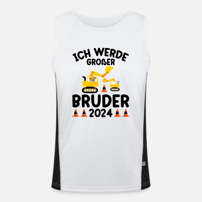 Ich Werde Großer Bruder 2024 Funktionelles Kontrast-Tank Top für Männer 