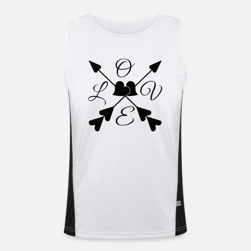 Liebespfeil Pfeil Liebe Valentinstag Ehepaar Funktionelles Kontrast-Tank Top für Männer 