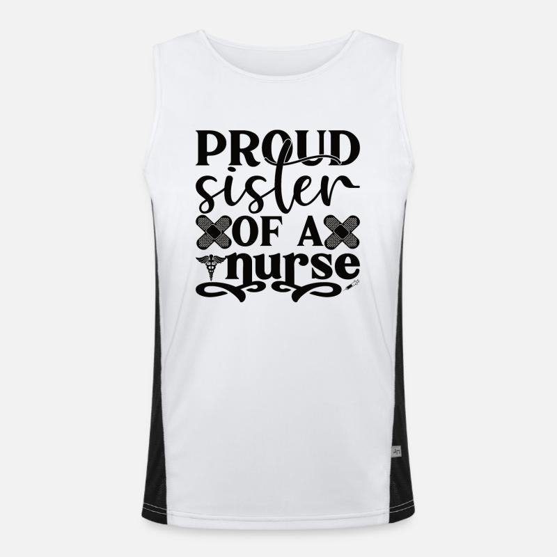 Schwester Einer Krankenschwester Krankenpflegerin Funktionelles Kontrast-Tank Top für Männer 