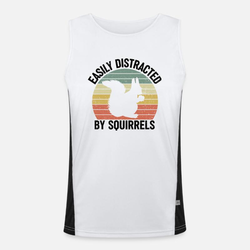 Squirrel lover rodent funny Men's Functional Contrast Tank Top 
