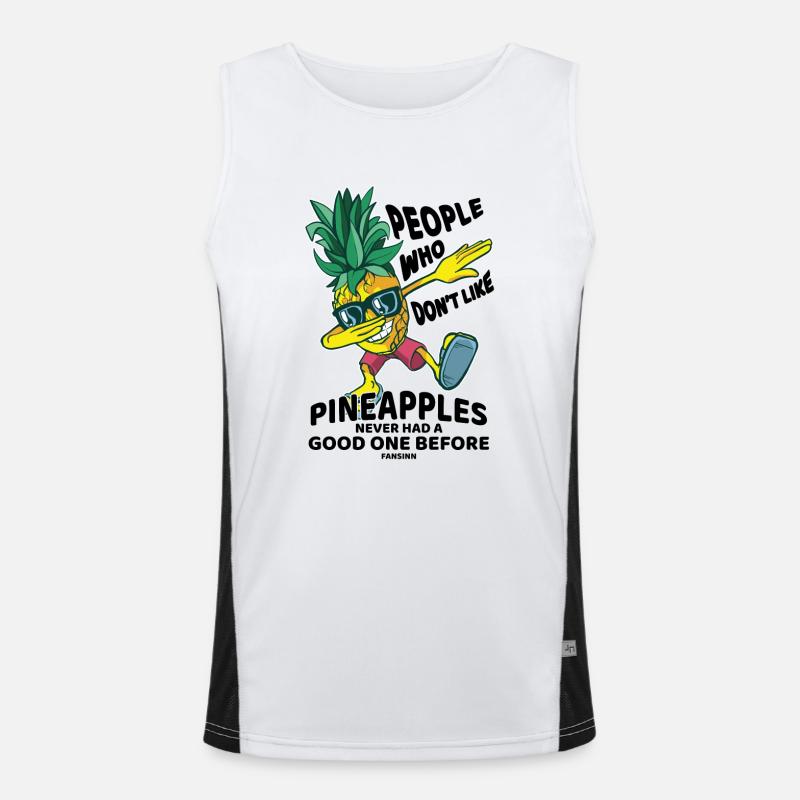 dabbing Ananas Funktionelles Kontrast-Tank Top für Männer 