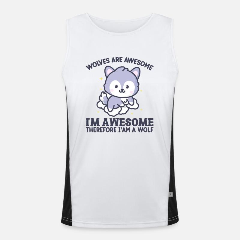 I'm Awesome Therefore I'm a Wolf Funktionelles Kontrast-Tank Top für Männer 