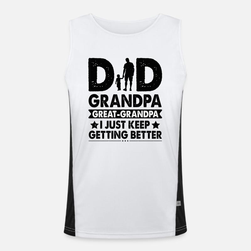 Ich Bin Ein Papa, Opa Und Ein Uropa Vatertag Vater Funktionelles Kontrast-Tank Top für Männer 