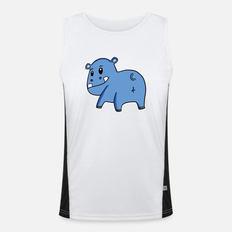 Nilpferd von hinten - Nilpferd Hintern - Nilpferd Funktionelles Kontrast-Tank Top für Männer 
