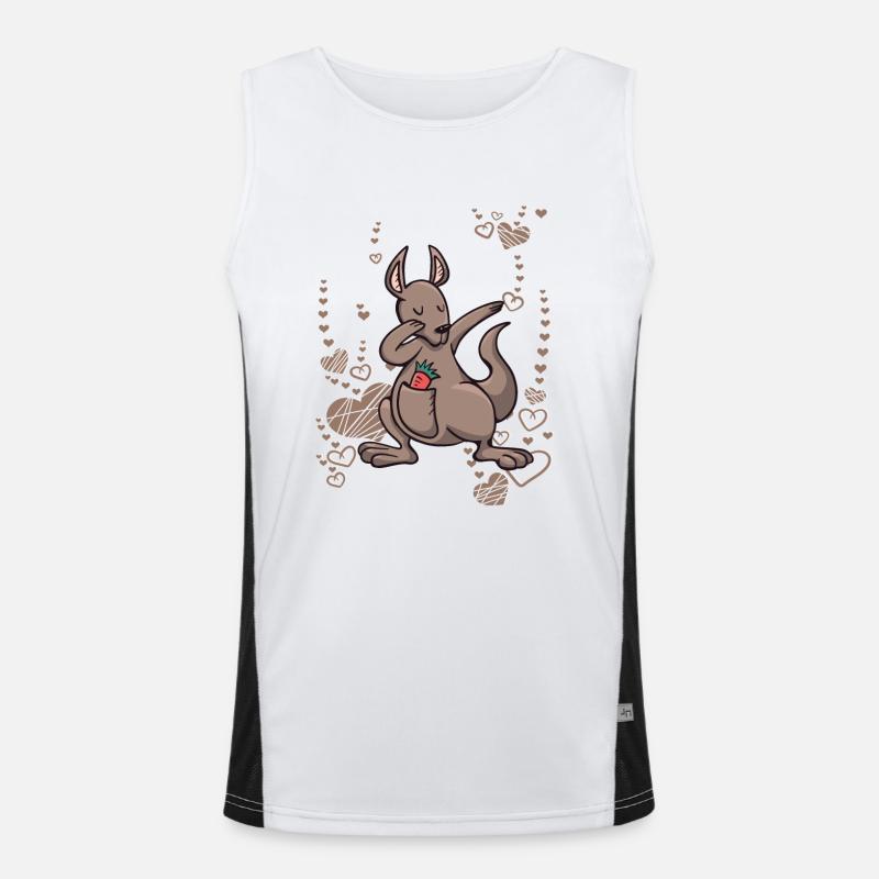 Känguru Mama Australien Liebe dabbing Funktionelles Kontrast-Tank Top für Männer 