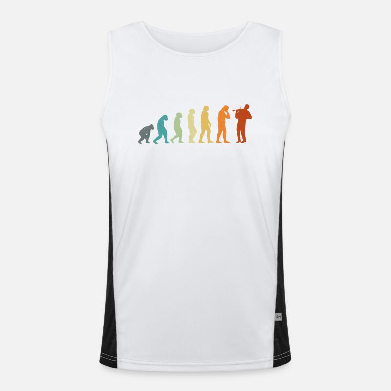 Violin Violinist Evolution Retro - Men's Functional Contrast Tank Top  - white/black