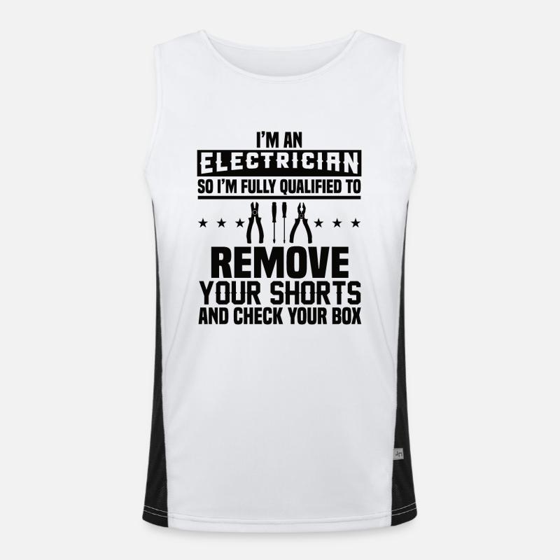 Electrician Electrical Engineering Insulating Pliers Electronics Men's Functional Contrast Tank Top 