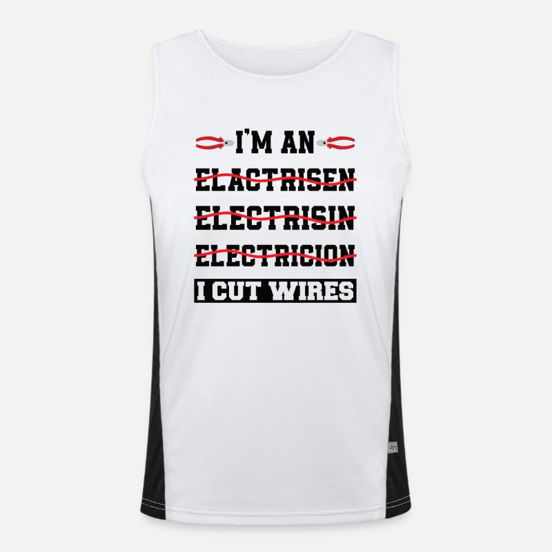 Electrician Electrical Engineering Insulating Pliers Electronics Men's Functional Contrast Tank Top 