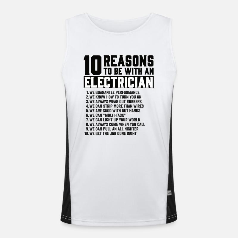 Electrician Electrical Engineering Insulating Pliers Electronics Men's Functional Contrast Tank Top 
