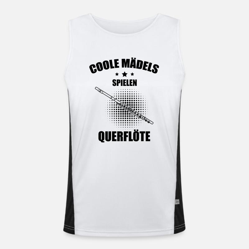 Querflöte Querflötenspieler Querflötist Funktionelles Kontrast-Tank Top für Männer 