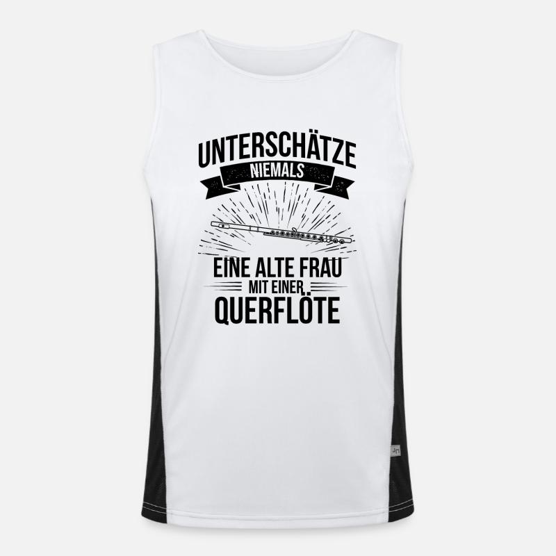 Querflöte Querflötenspieler Querflötist Funktionelles Kontrast-Tank Top für Männer 