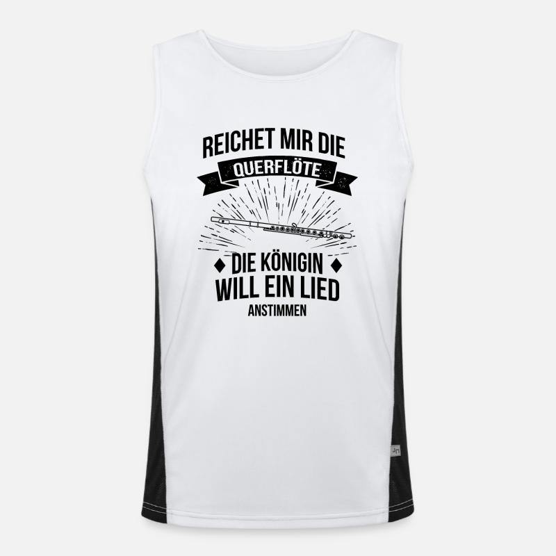 Querflöte Querflötenspieler Querflötist Funktionelles Kontrast-Tank Top für Männer 