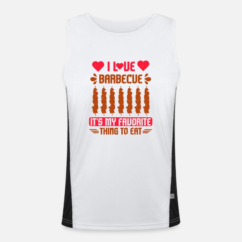 J’ADORE LE BARBECUE, C’EST MA CHOSE PRÉFÉRÉE À MANGER Débardeur respirant contrasté Homme 