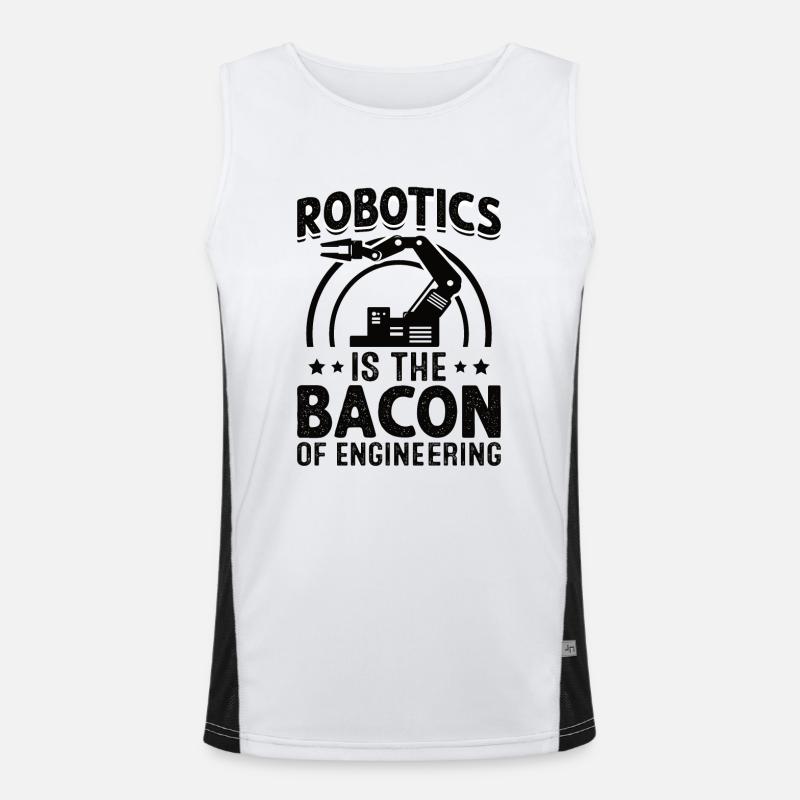 Robot Programmer Automation Technician - Men's Functional Contrast Tank Top  - white/black