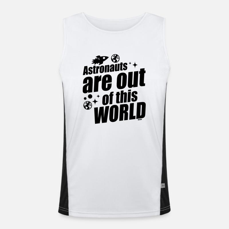 Astronaut Space Rocket Gift Idea - Men's Functional Contrast Tank Top  - white/black