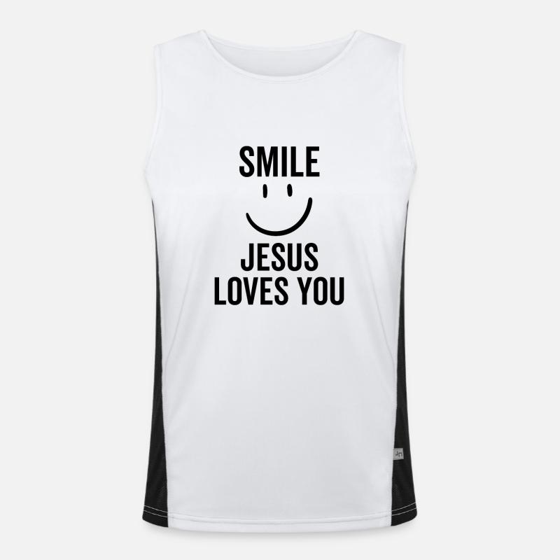 Souriez Jésus vous aime Débardeur respirant contrasté Homme 