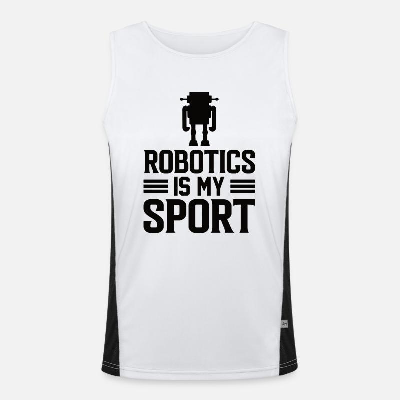 Robot Programmer Automation Technician - Men's Functional Contrast Tank Top  - white/black