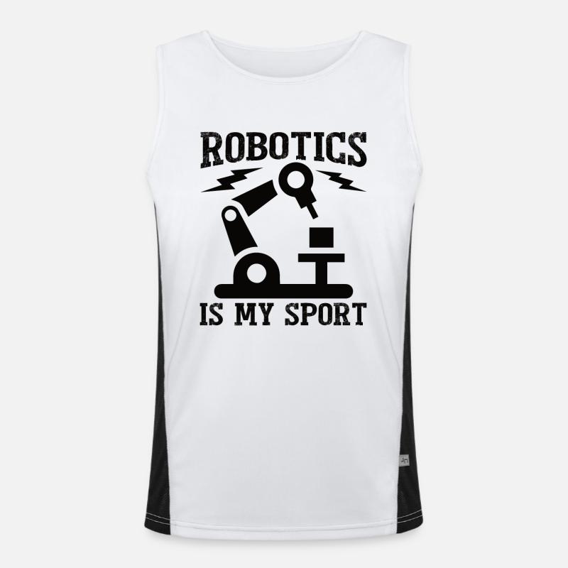 Robot Programmer Automation Technician Men's Functional Contrast Tank Top 