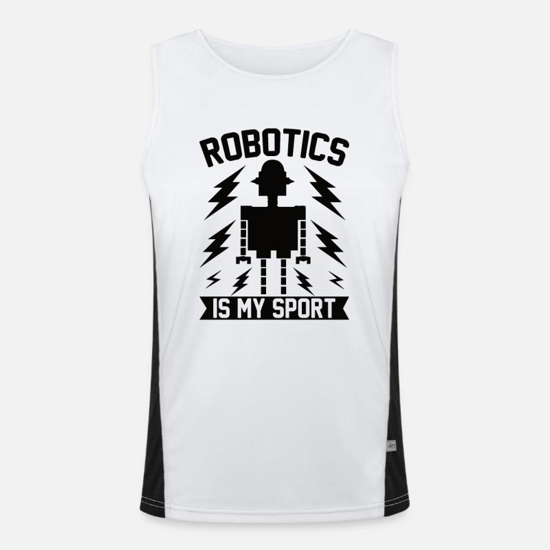Robot Programmer Automation Technician - Men's Functional Contrast Tank Top  - white/black