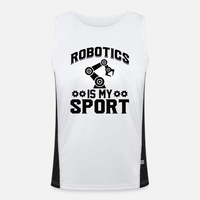 Robot Programmer Automation Technician - Men's Functional Contrast Tank Top  - white/black