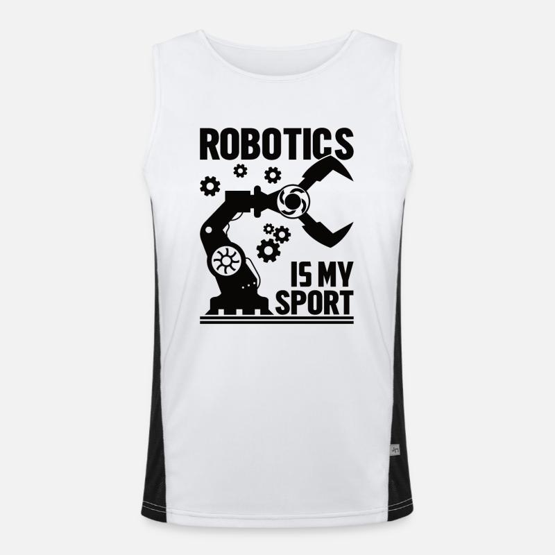 Robot Programmer Automation Technician - Men's Functional Contrast Tank Top  - white/black