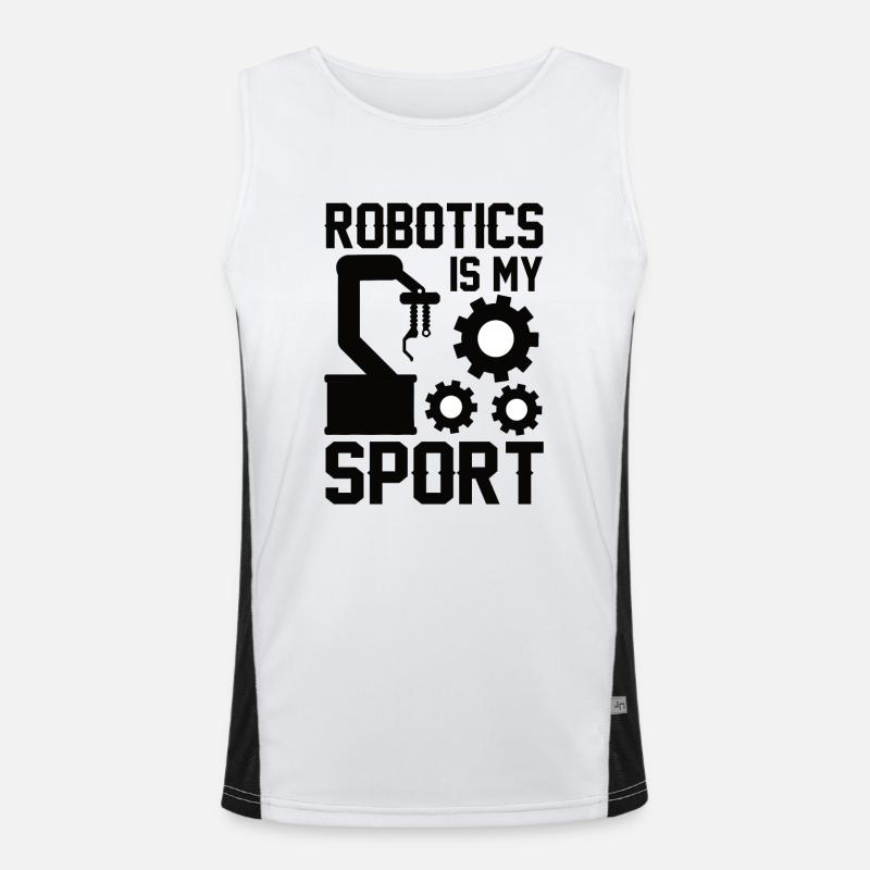 Robot Programmer Automation Technician Men's Functional Contrast Tank Top 