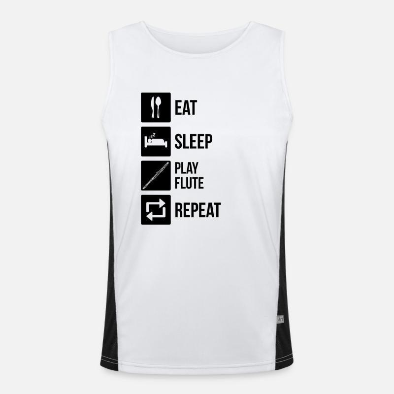 Flute Flute player Flutist Men's Functional Contrast Tank Top 
