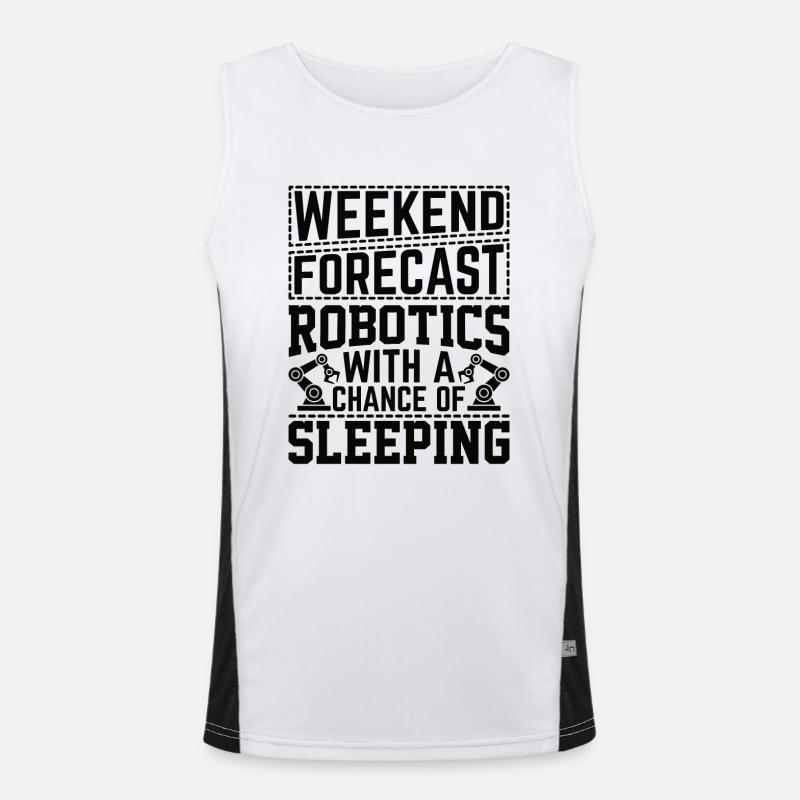 Robot Programmer Automation Technician - Men's Functional Contrast Tank Top  - white/black