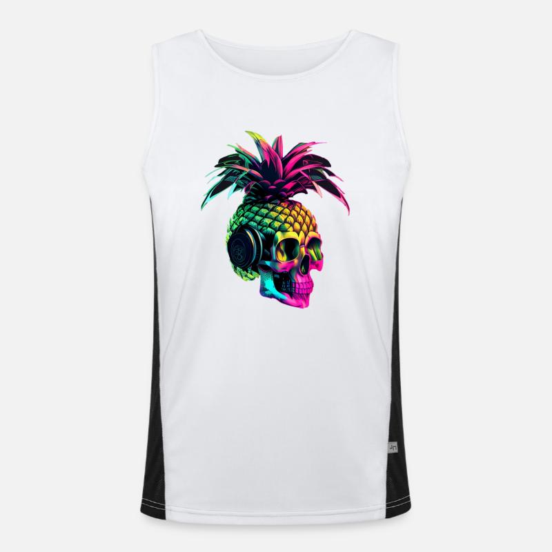 Cat Cats Kitten Polygon Cat - Men's Functional Contrast Tank Top - white/black