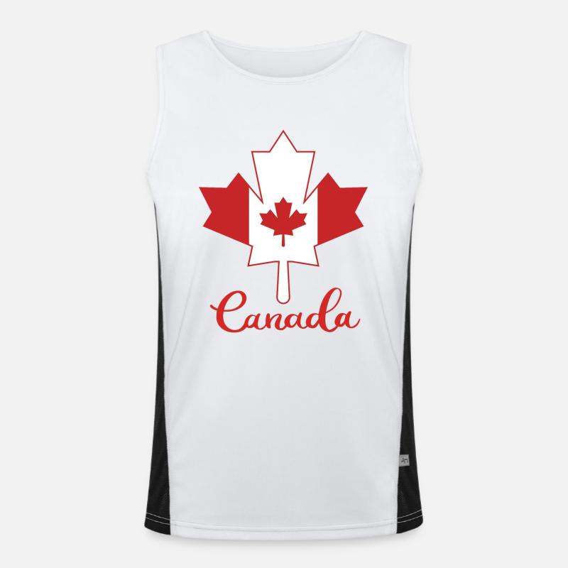 Kanada Ahorn Blatt Canada Maple Leaf Flagge Funktionelles Kontrast-Tank Top für Männer 