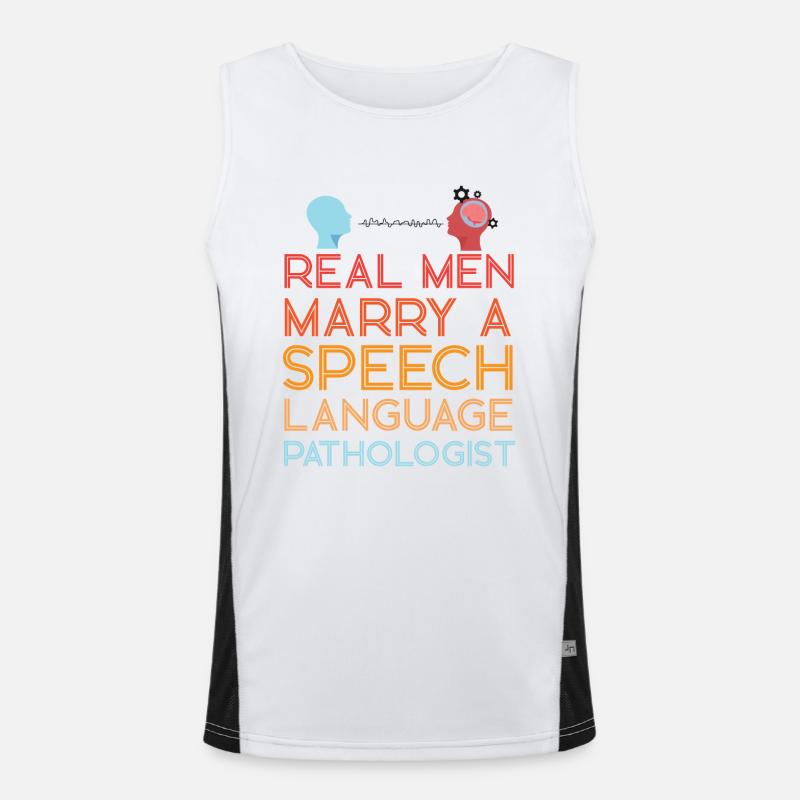 Speech Therapist Therapy Assistant - Men's Functional Contrast Tank Top  - white/black