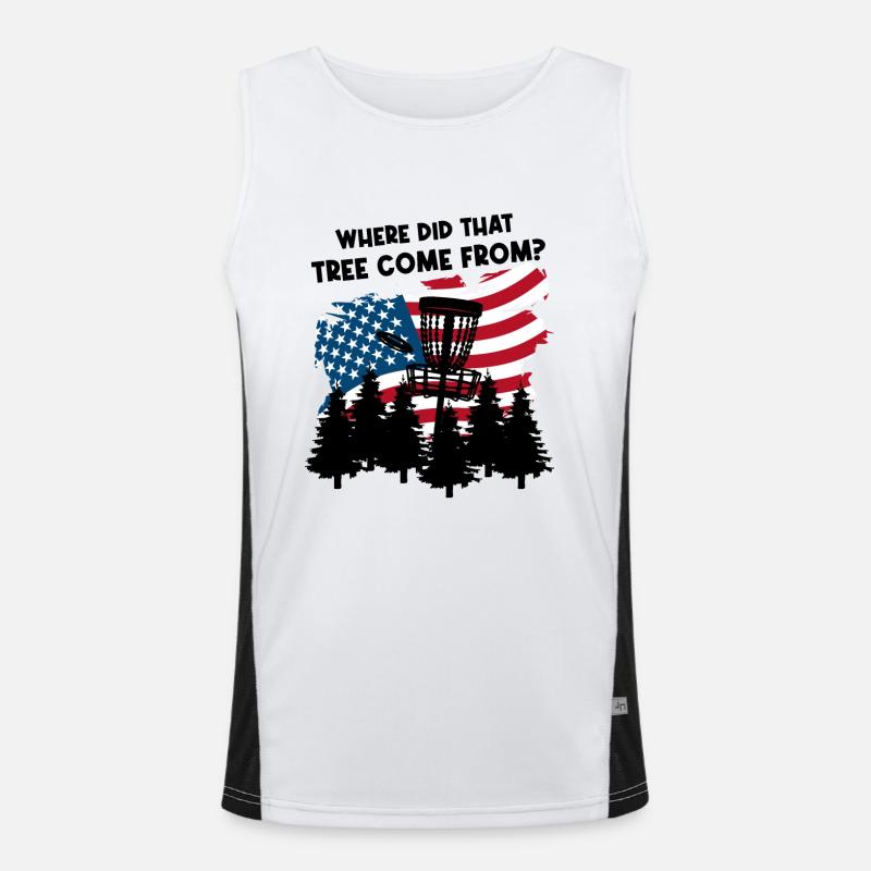Lustiger Discgolf-Spruch Funktionelles Kontrast-Tank Top für Männer 