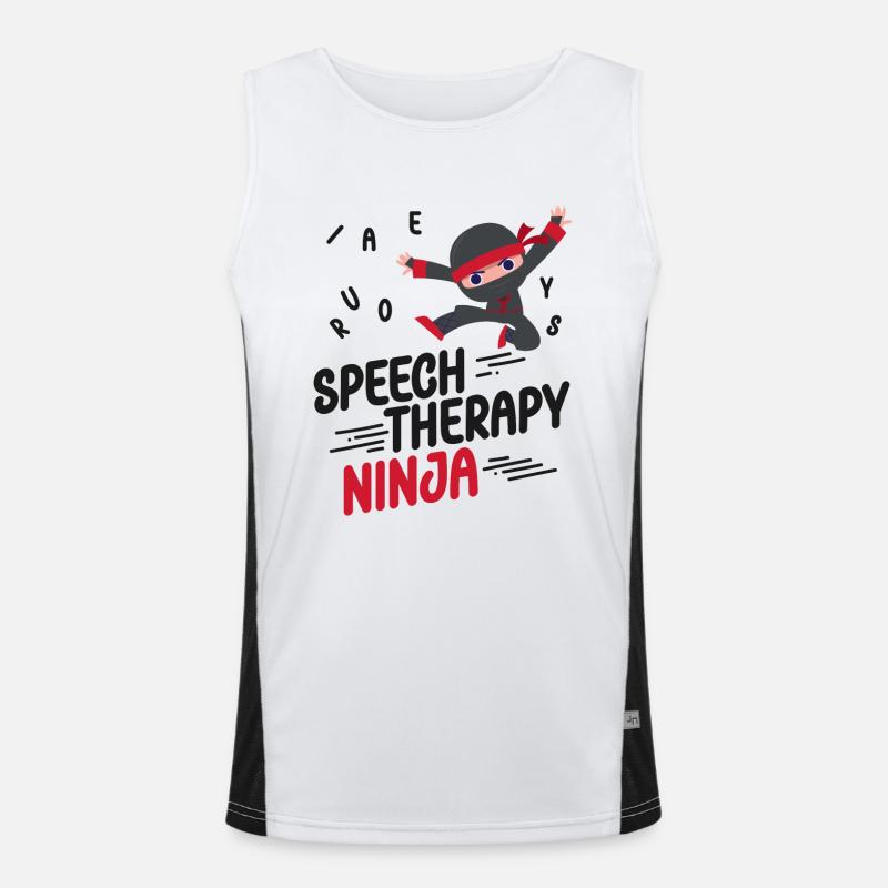 Speech Therapist Therapy Assistant - Men's Functional Contrast Tank Top  - white/black