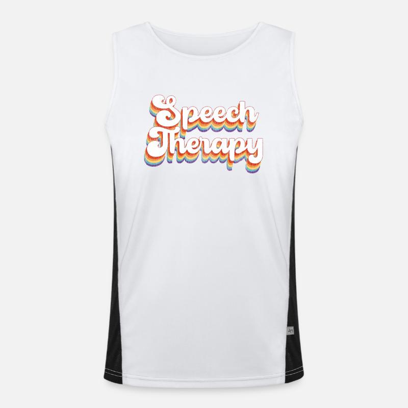 Speech Therapist Therapy Assistant - Men's Functional Contrast Tank Top  - white/black