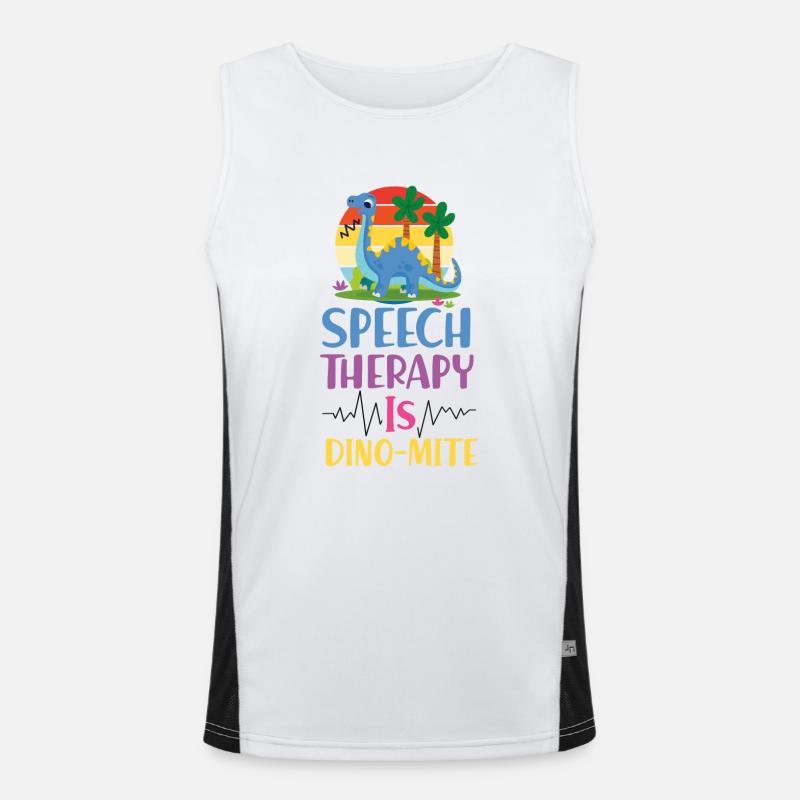 Speech Therapist Therapy Assistant - Men's Functional Contrast Tank Top  - white/black