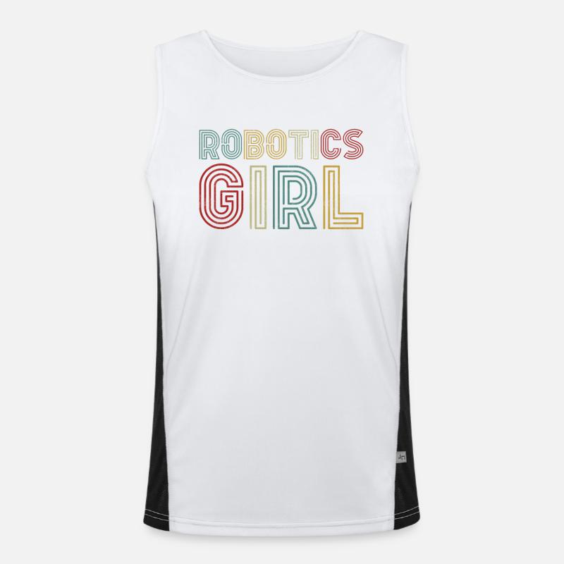 Robot Robotics Engineer Girl Funktionelles Kontrast-Tank Top für Männer 