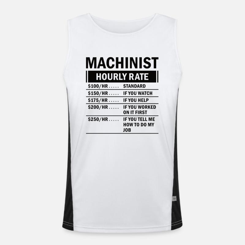 Machine operator plant operator gift Men's Functional Contrast Tank Top 