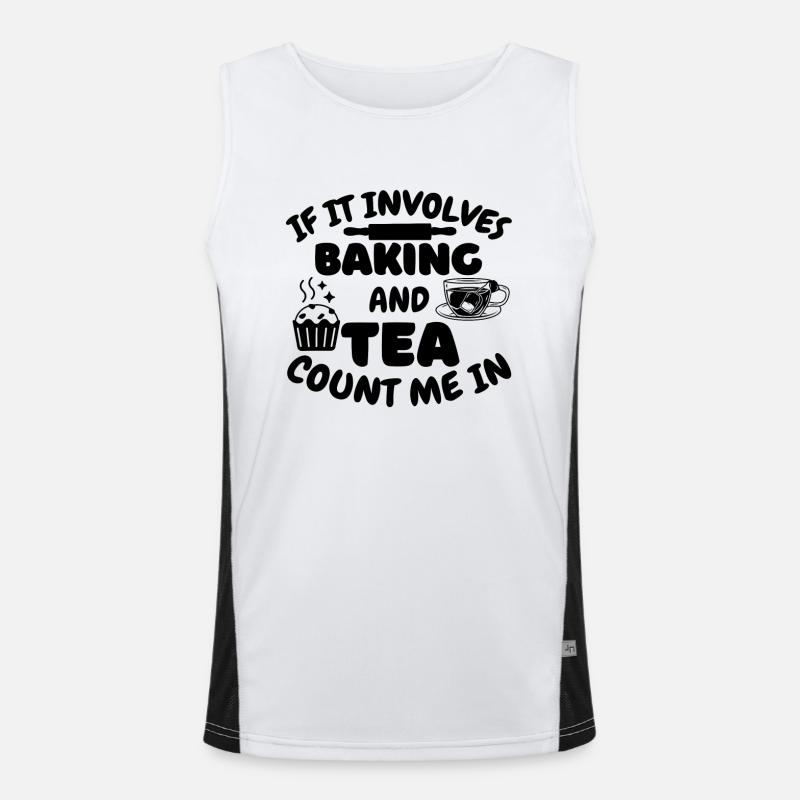 Baker Tea Bakery Pastry Shop Tea Baking Pastry Chef Men's Functional Contrast Tank Top 