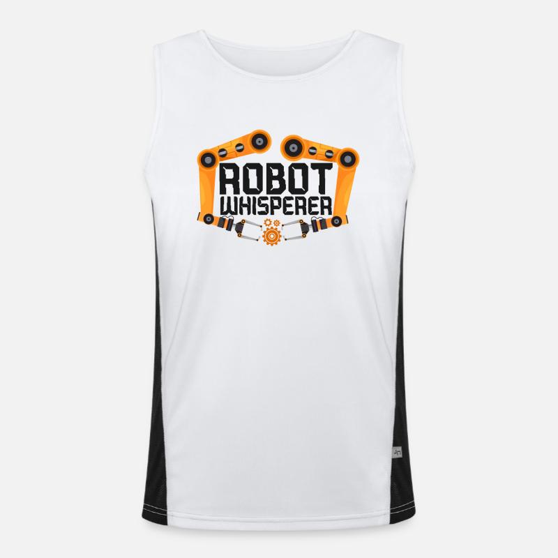 Robot Robotics Engineer Robot - Men's Functional Contrast Tank Top  - white/black