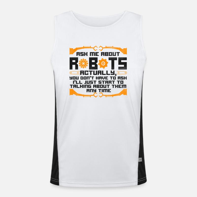 Robot Robotics Engineer Vintage Funktionelles Kontrast-Tank Top für Männer 
