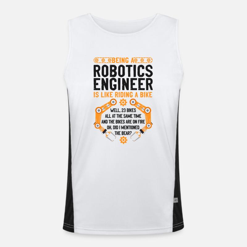 Robot Robotics Engineer Vintage Funktionelles Kontrast-Tank Top für Männer 